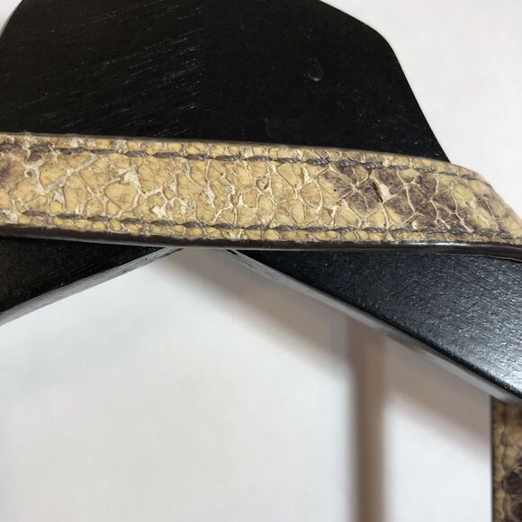 Michael Kors Riley Black Tan Beige Python Embossed Leather Satchel Crossbody - Picture 9 of 16